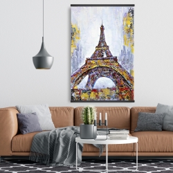 Magnétique 28 x 42 - Tour eiffel abstraite avec éclats de peinture