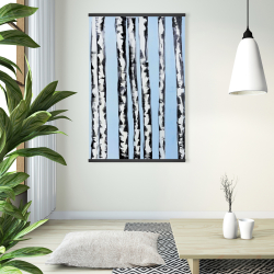 Magnetic 28 x 42 - Birches on a blue background