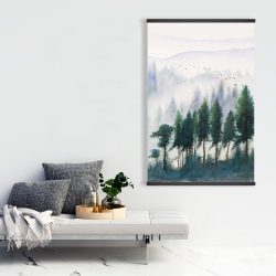 Magnetic 28 x 42 - Mountains landscape in watercolor