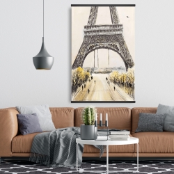 Magnétique 28 x 42 - Tour eiffel et oiseaux en vol