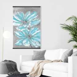 Magnetic 28 x 42 - Two little abstract blue flowers