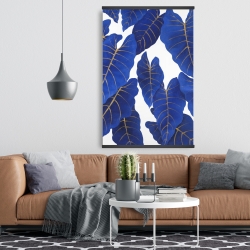 Magnétique 28 x 42 - Feuilles bleues abstraites tropicales