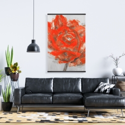 Magnétique 28 x 42 - Fleur rouge abstraite