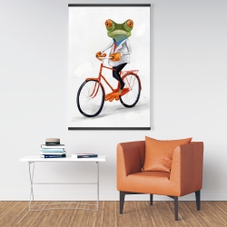 Magnétique 28 x 42 - Drole de grenouille à vélo