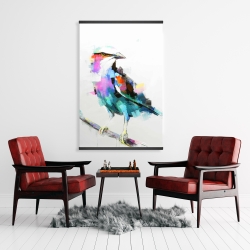 Magnétique 28 x 42 - Oiseau abstrait et coloré sur une branche