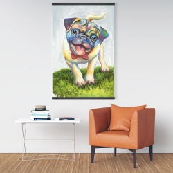 Magnétique 28 x 42 - Pug coloré et souriant