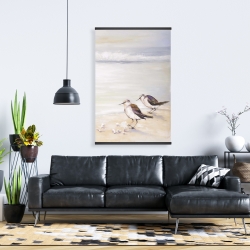 Magnetic 28 x 42 - Two sandpipers on the beach