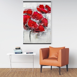 Magnétique 28 x 42 - Fleurs rouges abstraites et texturées