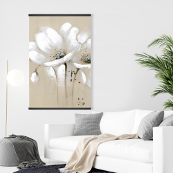 Magnetic 28 x 42 - White abstract wild flowers