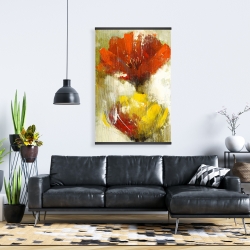 Magnétique 28 x 42 - Fleurs jaunes et oranges