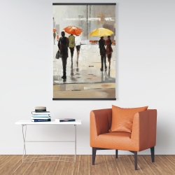 Magnétique 28 x 42 - Passants abstraits avec leur parapluie