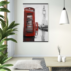 Magnétique 28 x 42 - Cabine téléphonique rouge et le big ben