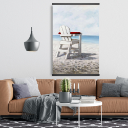 Magnétique 28 x 42 - Chaise de plage blanche