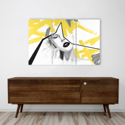 Canvas 24 x 36 - Woman with yellow line