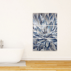 Toile 24 x 36 - Fleur grise et bleue