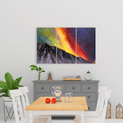 Canvas 24 x 36 - Aurora borealis in the mountain