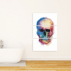 Toile 24 x 36 - Crâne coloré aquarelle