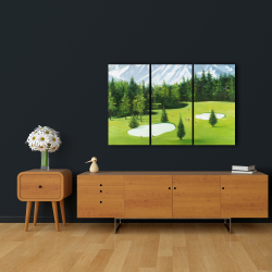 Toile 24 x 36 - Terrain de golf avec vue sur les montagnes