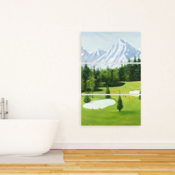 Toile 24 x 36 - Terrain de golf avec vue sur les montagnes