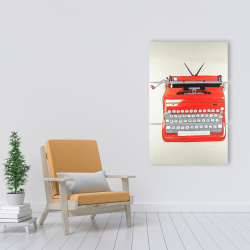 Toile 24 x 36 - Machine à écrire rouge