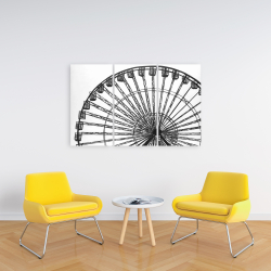 Toile 24 x 36 - Grande roue monochrome