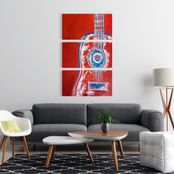 Canvas 24 x 36 - Modern red abstract guitar