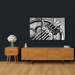 Canvas 24 x 36 - Musician with french horn monochrome