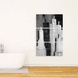 Toile 24 x 36 -  paysage urbain noir et blanc abstrait