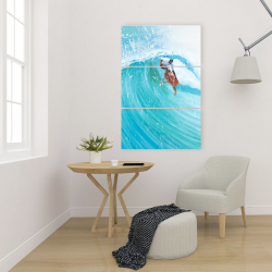 Canvas 24 x 36 - Surfer in the middle of the wave