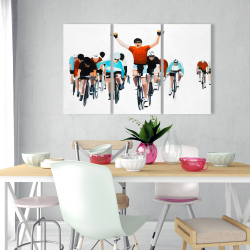 Canvas 24 x 36 - Cyclists at the end of a race