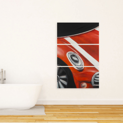 Toile 24 x 36 - Plan rapproché d'une voiture rouge à lignes blanches