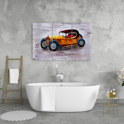 Toile 24 x 36 - Jouet de voiture jaune