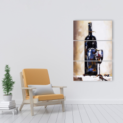 Canvas 24 x 36 - Bottle and a glass of red wine