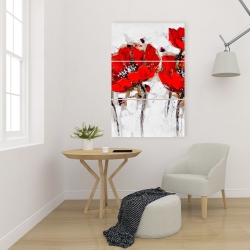 Toile 24 x 36 - Pavots rouges avec texture