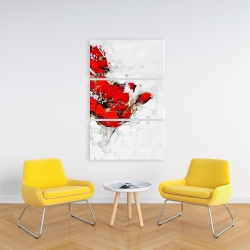 Canvas 24 x 36 - Abstract red flowers with texture