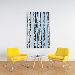 Canvas 24 x 36 - Birches on a blue background