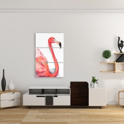 Toile 24 x 36 - Flamant rose éclaboussant