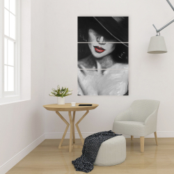 Canvas 24 x 36 - Mysterious red lips lady