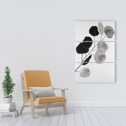 Canvas 24 x 36 - Grayscale branch with round shape leaves