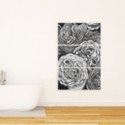 Toile 24 x 36 - Dahlias en tons de gris