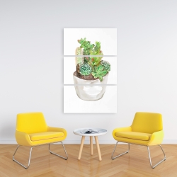 Toile 24 x 36 - Assortiment de cactus en pot