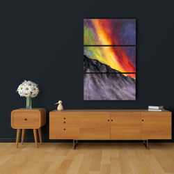 Canvas 24 x 36 - Aurora borealis in the mountain