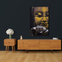 Toile 24 x 36 - Le sourire éternel de bouddha et son lotus