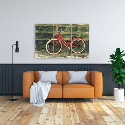 Canvas 24 x 36 - Riding in the woods by bicycle