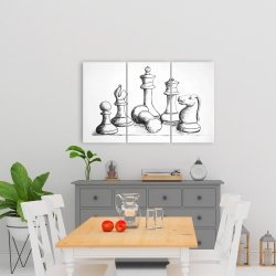 Toile 24 x 36 - Pièces de jeu d'échec