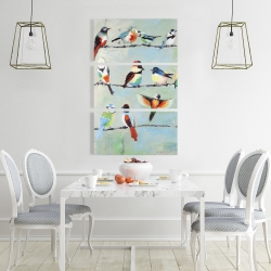 Canvas 24 x 36 - Small abstract colorful birds