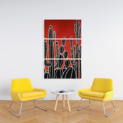 Canvas 24 x 36 - Black tall cactus