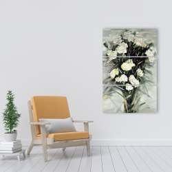 Toile 24 x 36 - Bouquet blanc de lisianthus