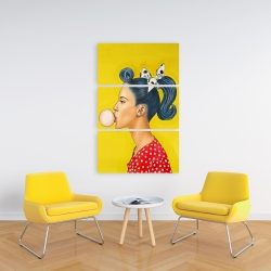 Canvas 24 x 36 - Retro woman with beautiful ponytail