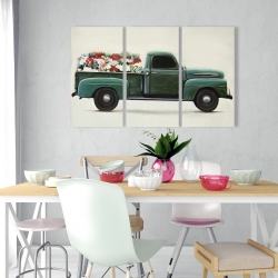 Canvas 24 x 36 - Flowers farm truck